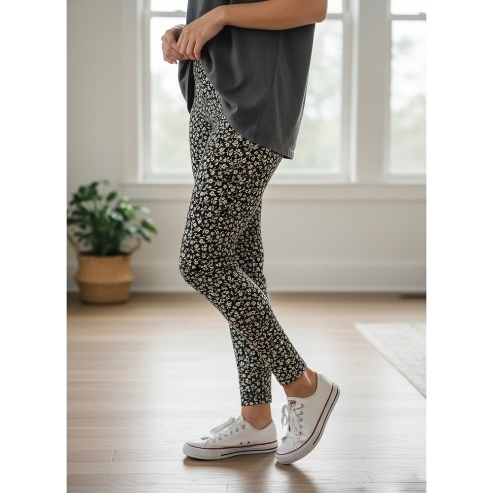 Lou &‎ Grey Blue Floral Ponte Legging Pants Womens Size M